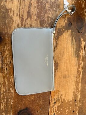 Teddy Blake Gray Leather Wristlet Wallet